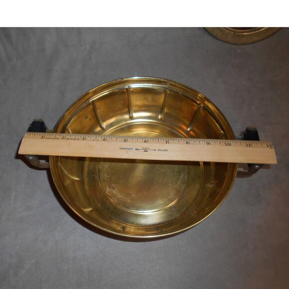 Vintage MCM Rochester Copper Chafing Parts 9" Round Dish w/Lid - Picture 10 of 12